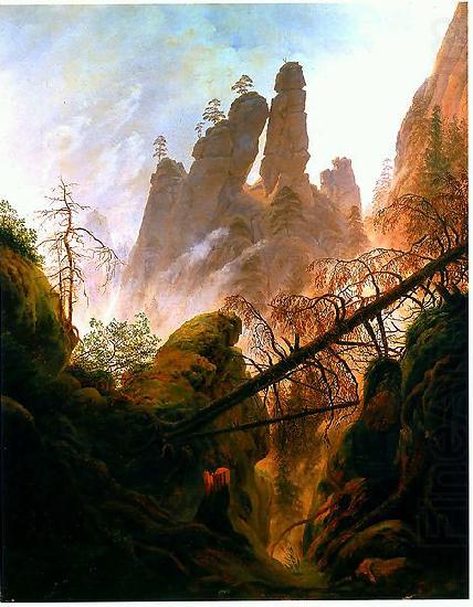 Caspar David Friedrich Felsenlandschaft im de:Elbsandsteingebirge china oil painting image